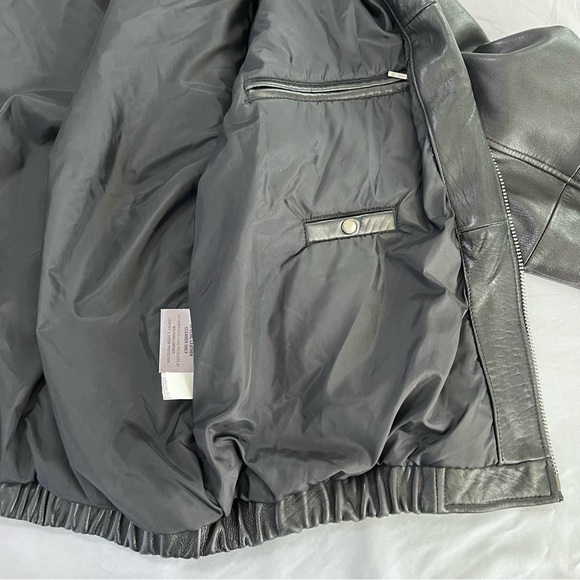 Wilsons Leather Jacket Men XL zip up Black Coat Genuine 90s Y2K - Picture 6 of 11